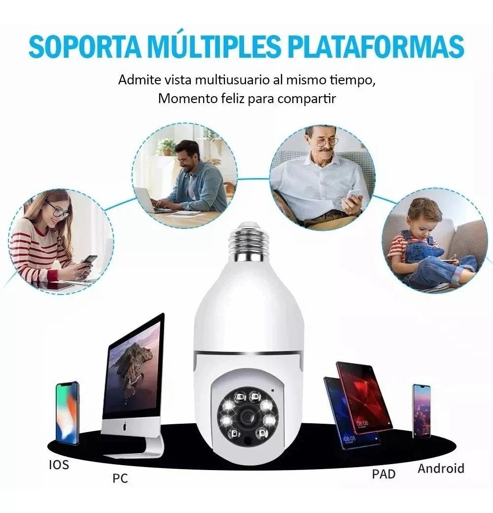 CÁMARA DE SEGURIDAD TIPO BOMBILLO🎥👁️