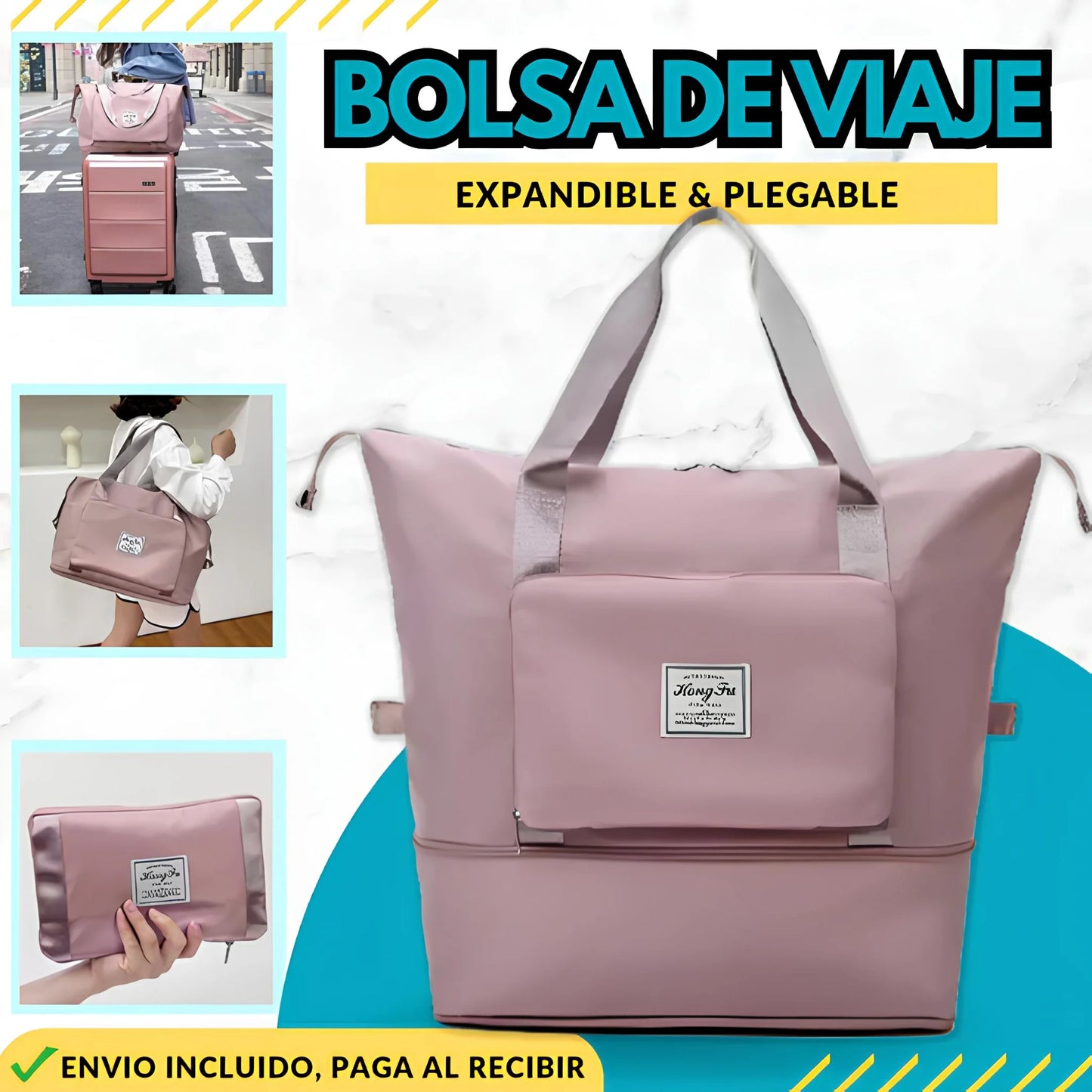 BOLSA DE VIAJE PLEGABLE Y EXPANDIBLE 👜