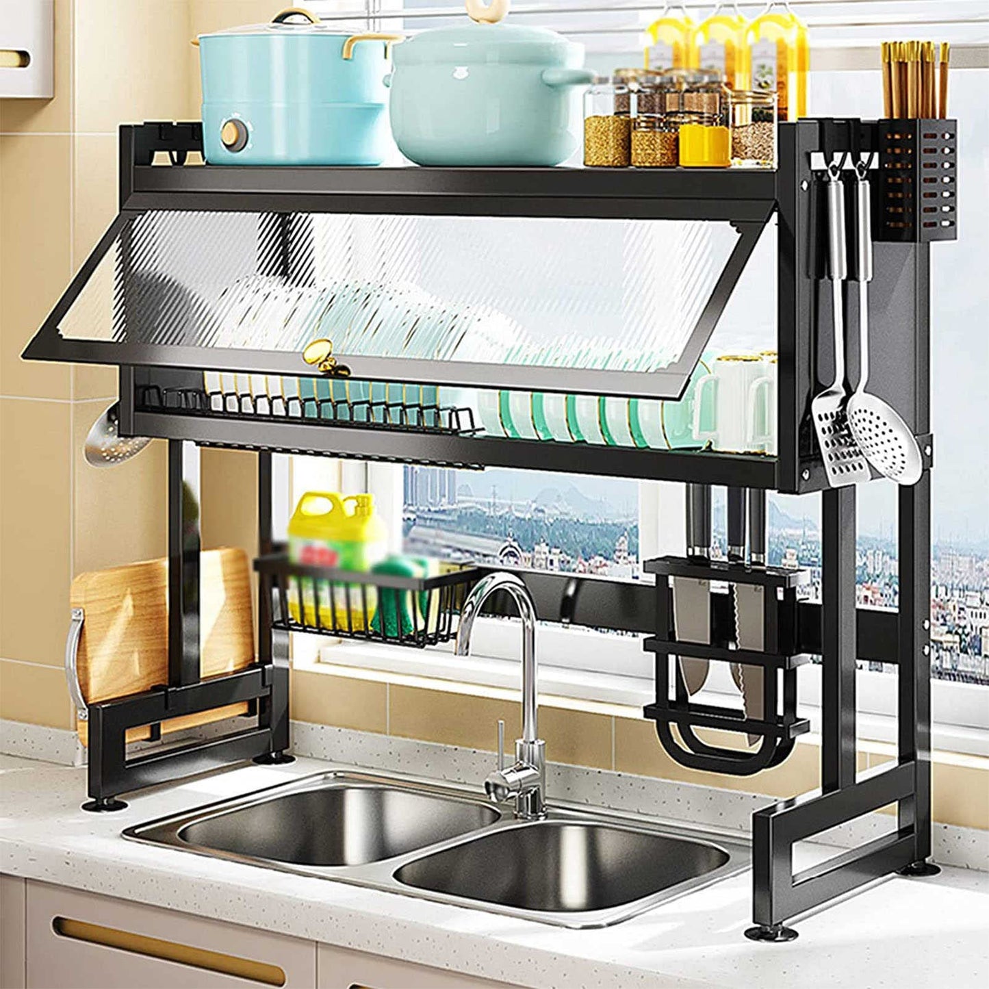 ESCURRIDOR DE ACERO INOXIDABLE CON TAPA 85cm
