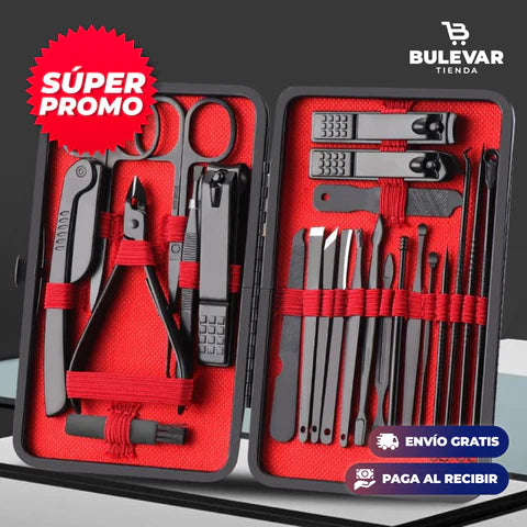 KIT CORTAUÑAS DE 23 PIEZAS ALTA GAMA