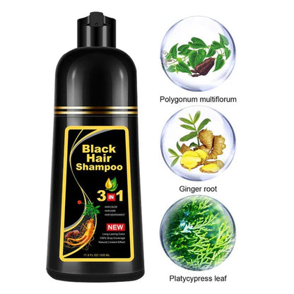 SHAMPOO COLORANTE BLACK HAIR 3 EN 1 500ml