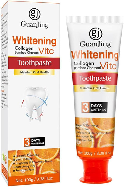 PASTA DENTAL BLANQUEADORA COLAGENO + VITAMINA C. 3 X 2 🎁