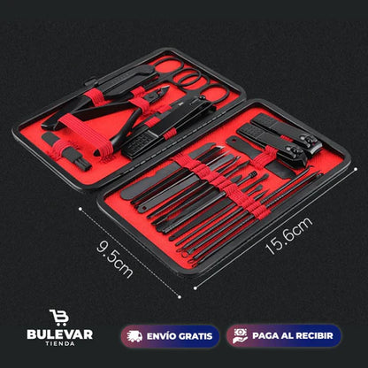 KIT CORTAUÑAS DE 23 PIEZAS ALTA GAMA