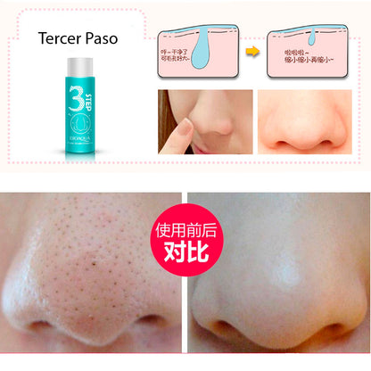 Mascarilla 3 Pasos Puntos Negros, Granos Y Espinillas de la Nariz