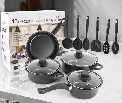 Set de Ollas, Salten y Utensilios de 13 Piezas😍